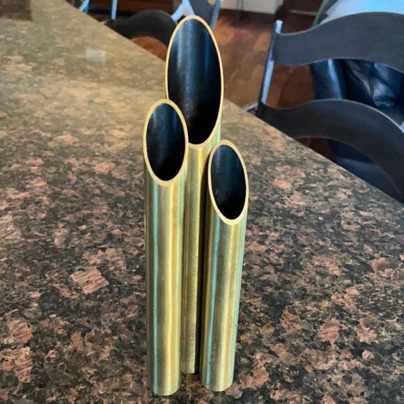 Mid Century Brass Vase / Sculpture - Picture 1 of 7